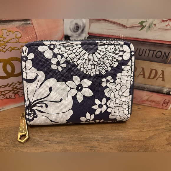 Trina Turk Floral Navy and White Wallet - Picture 2 of 4
